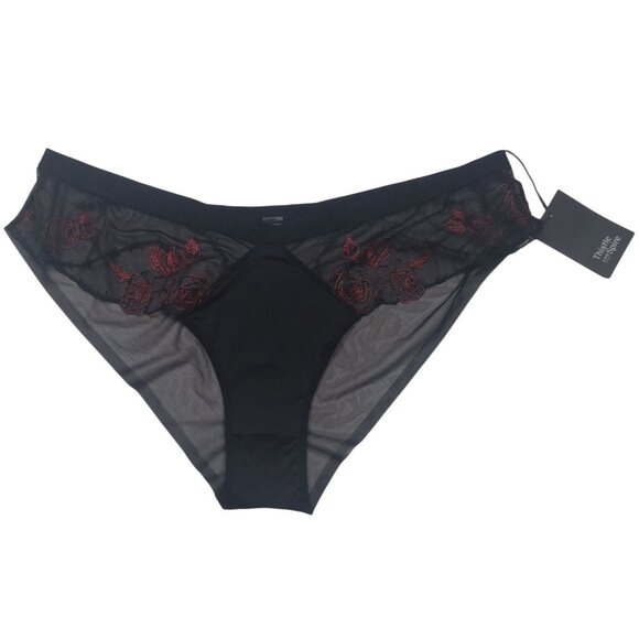 Thistle and Spire Thorn Apart Panty Women's 2X Black Roses Embroidery Mesh NWT - Picture 3 of 10